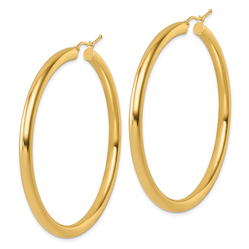 14k Polished 4mm Polished Hoop Earrings