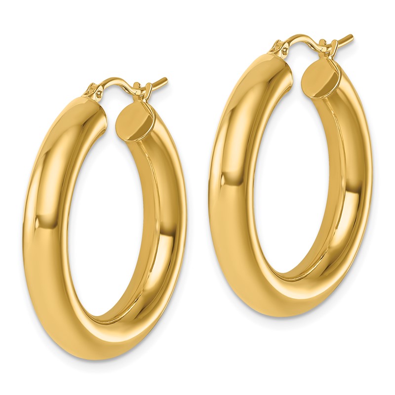 14k Polished 5mm Polished Hoop Earrings