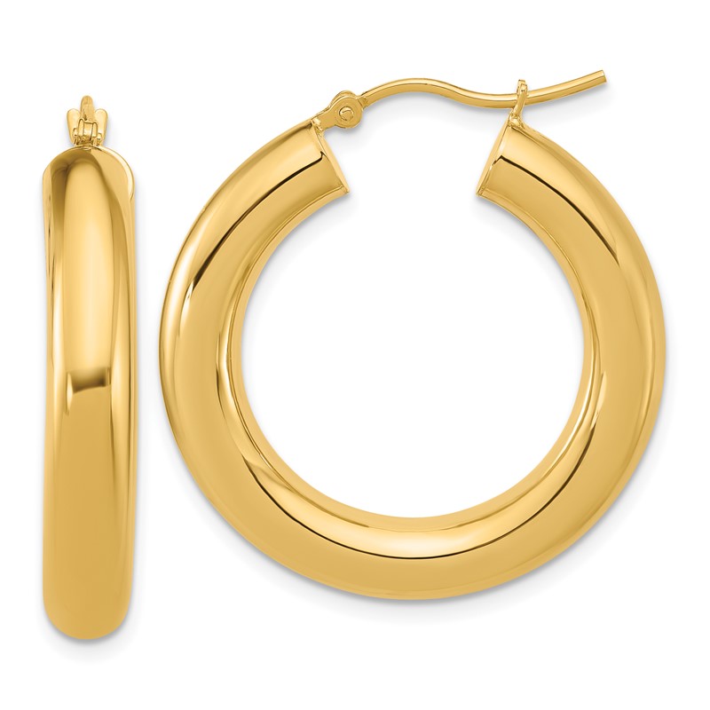 14k Polished 5mm Polished Hoop Earrings