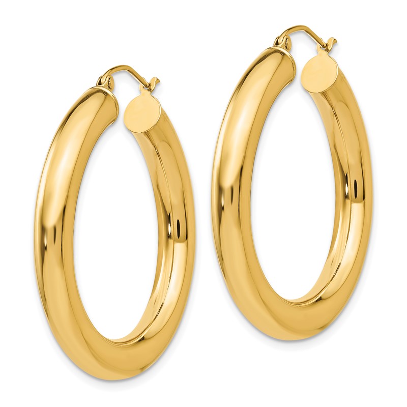 14k Polished 5mm Polished Hoop Earrings
