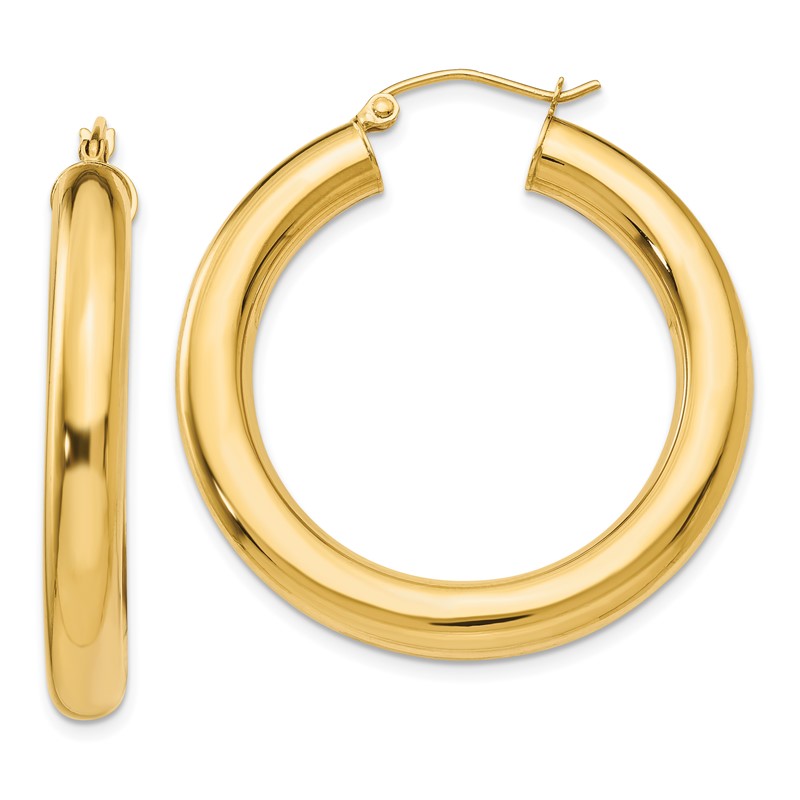14k Polished 5mm Polished Hoop Earrings