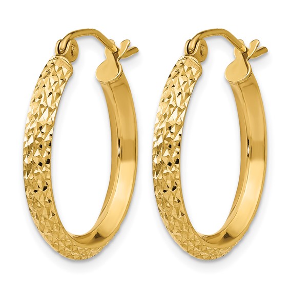 Leslie's Gold Diamond-cut Knife Edge Hoop Earrings