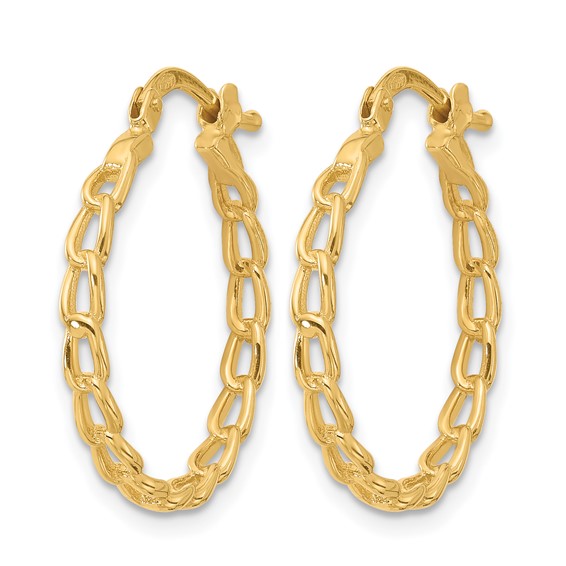 Leslie's Gold Polished Link Hoop Earrings