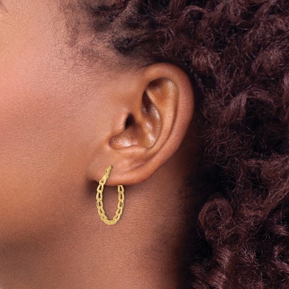 Leslie's Gold Polished Link Hoop Earrings