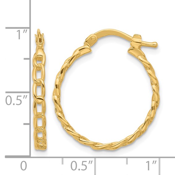 Leslie's Gold Polished Link Hoop Earrings