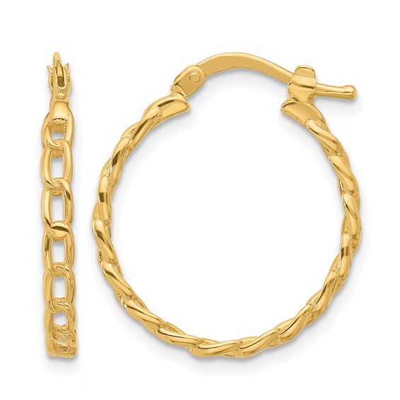 Leslie's Gold Polished Link Hoop Earrings