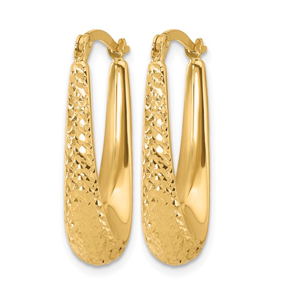 Leslie's Gold Polished and Diamond-cut Hoop Earrings