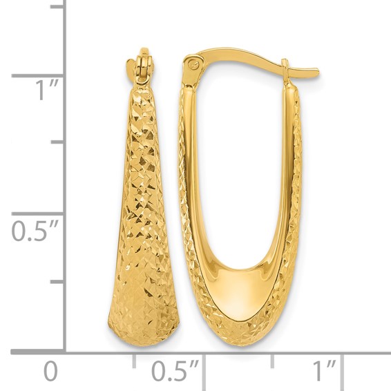 Leslie's Gold Polished and Diamond-cut Hoop Earrings