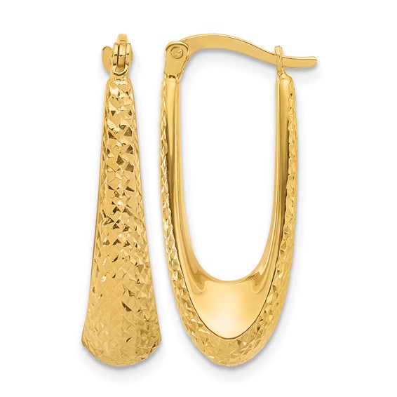 Leslie's Gold Polished and Diamond-cut Hoop Earrings