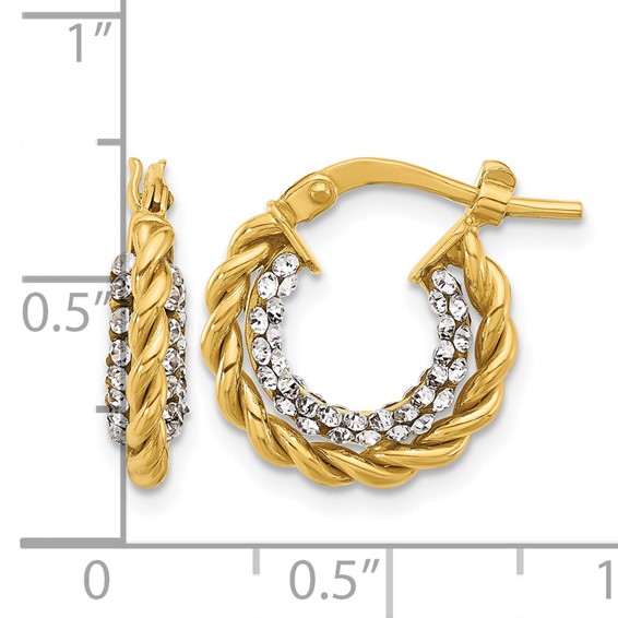 Leslie's Gold Polished Crystal Hoop Earrings