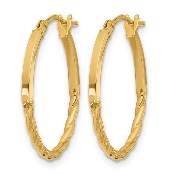 Leslie's Gold Polished and Twisted Hoop Earrings