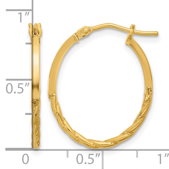 Leslie's Gold Polished and Twisted Hoop Earrings