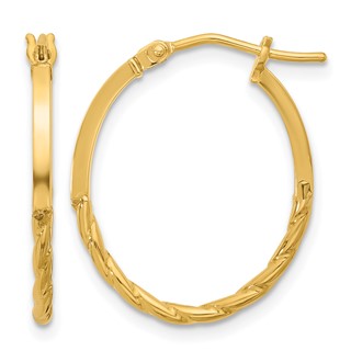 Leslie's Gold Polished and Twisted Hoop Earrings