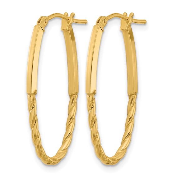 Leslie's 14K Polished Oval Hoop Earrings