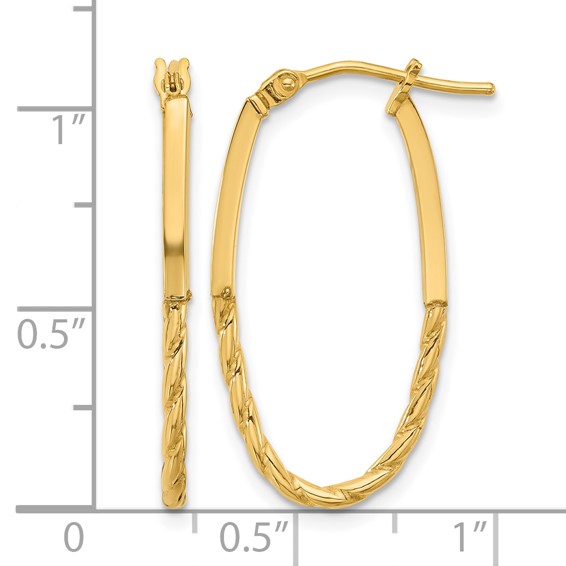 Leslie's 14K Polished Oval Hoop Earrings