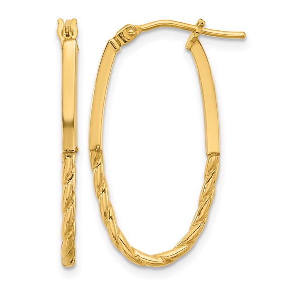 Leslie's 14K Polished Oval Hoop Earrings