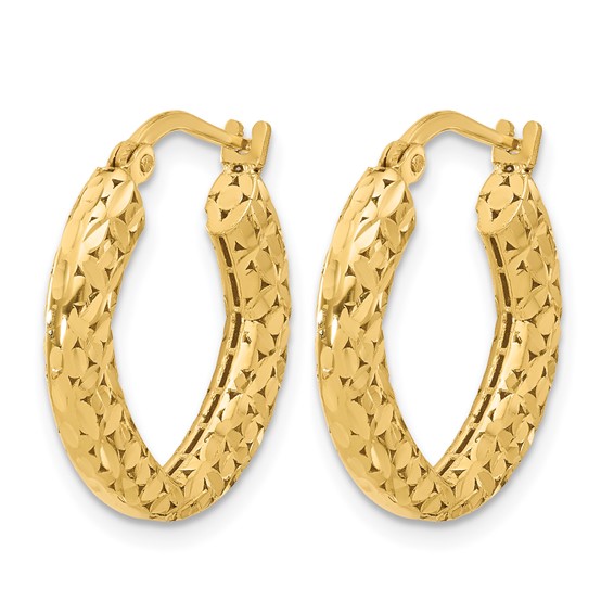 Leslie's 14k Polished and D/C Hoop Earrings