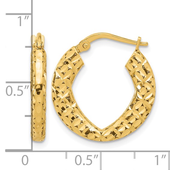 Leslie's 14k Polished and D/C Hoop Earrings