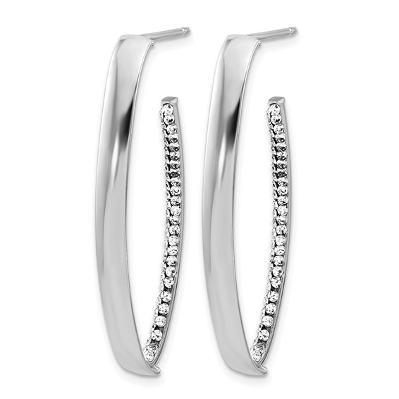 Leslie's Gold Polished Crystal J-Hoop Earrings