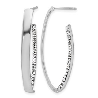 Leslie's Gold Polished Crystal J-Hoop Earrings