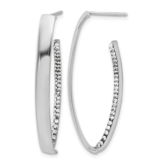 Leslie's Gold Polished Crystal J-Hoop Earrings