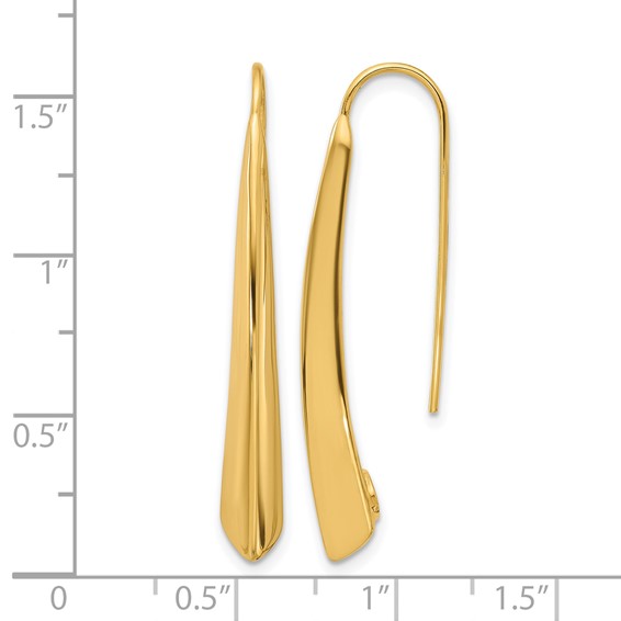 Leslie's 14K Polished Drop Bar Threader Earrings