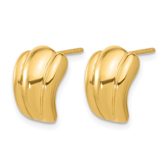 Leslie's 14K Polished Hollow J-Hoop Post Earrings