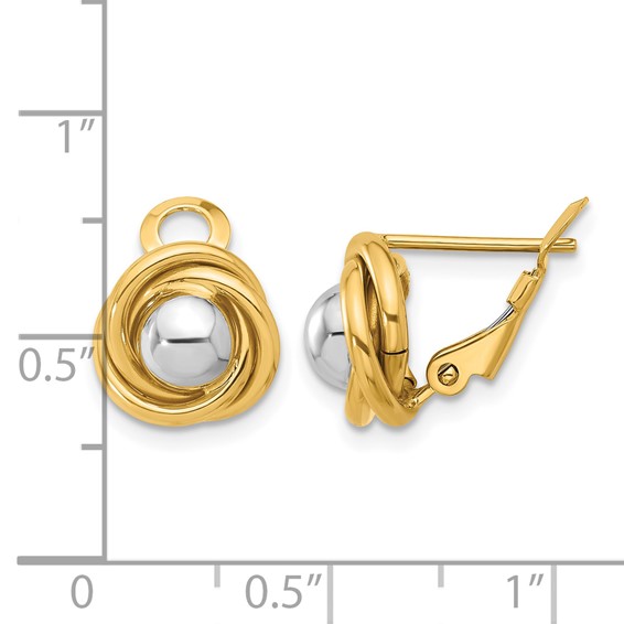 Leslie's 14K Two-tone Polished Omega Back Earrings