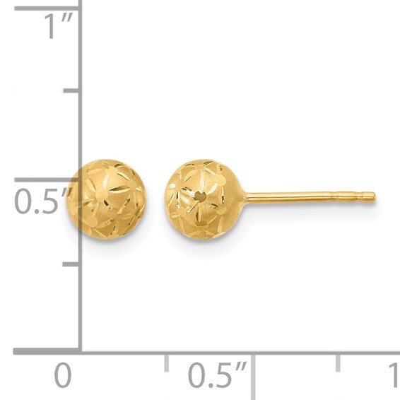 Leslie's Gold Satin and Diamond-cut Post Earrings