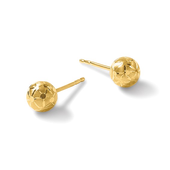 Leslie's Gold Satin and Diamond-cut Post Earrings