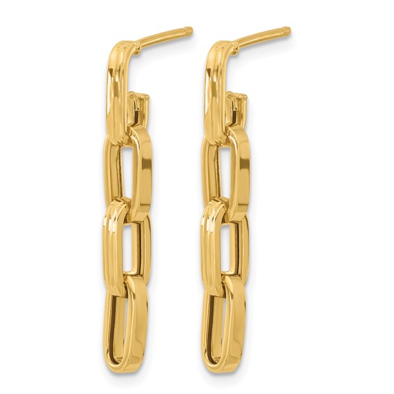 Leslie's 14K Polished Link Dangle Post Earrings