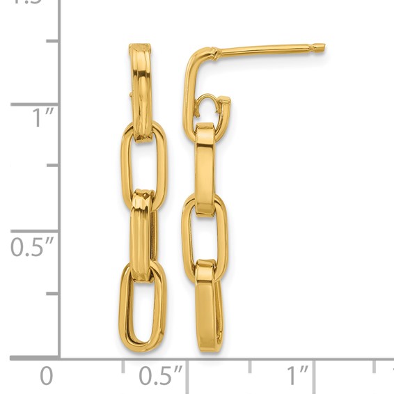 Leslie's 14K Polished Link Dangle Post Earrings