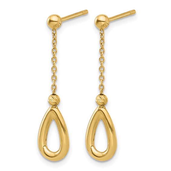 Leslie's 14k Polished Teardrop Dangle Post Earrings