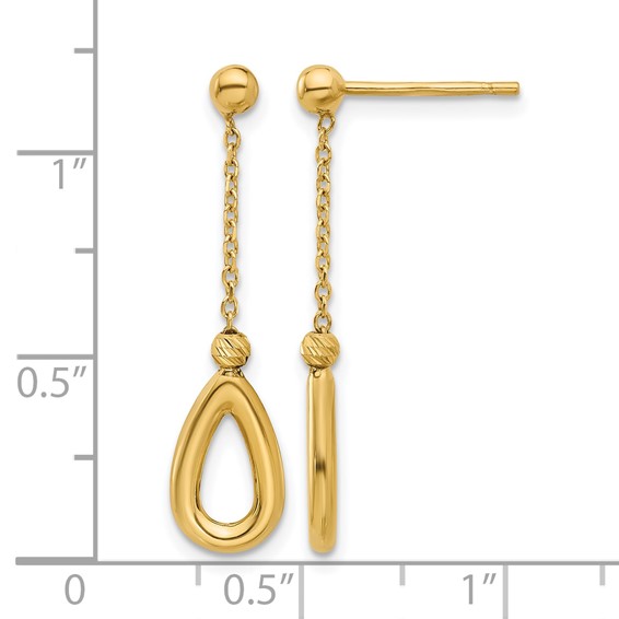Leslie's 14k Polished Teardrop Dangle Post Earrings