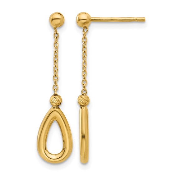Leslie's 14k Polished Teardrop Dangle Post Earrings