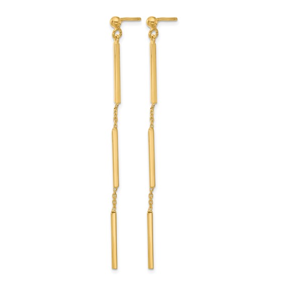 Leslie's 14K Polished 3 Bar Dangle Post Earrings