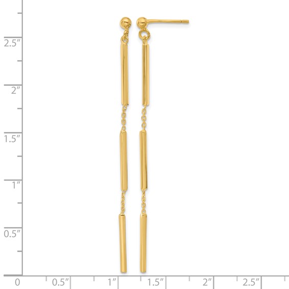 Leslie's 14K Polished 3 Bar Dangle Post Earrings