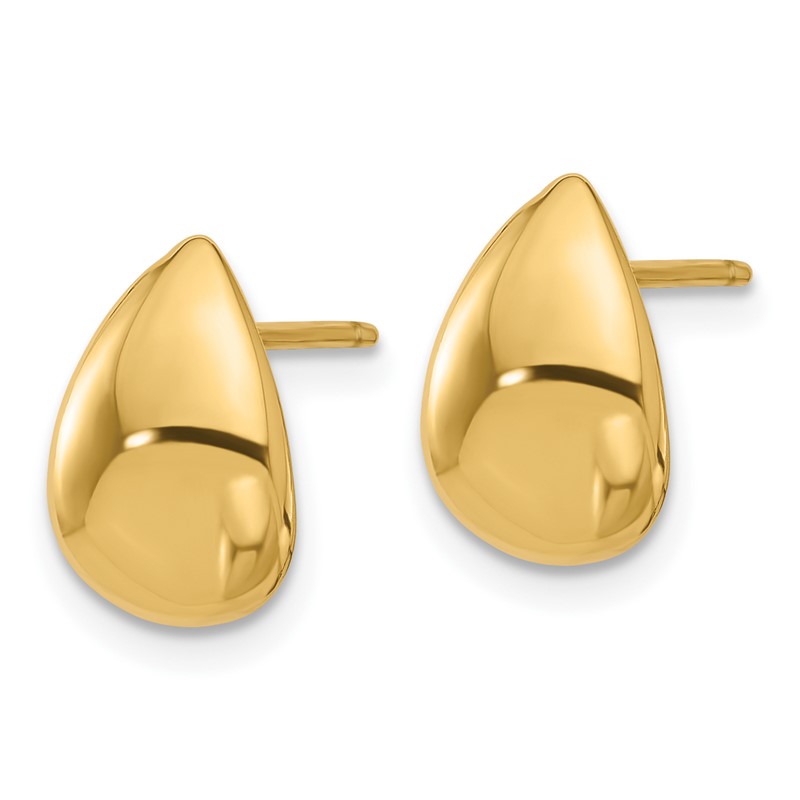 14K Polished Teardrop Post Earrings