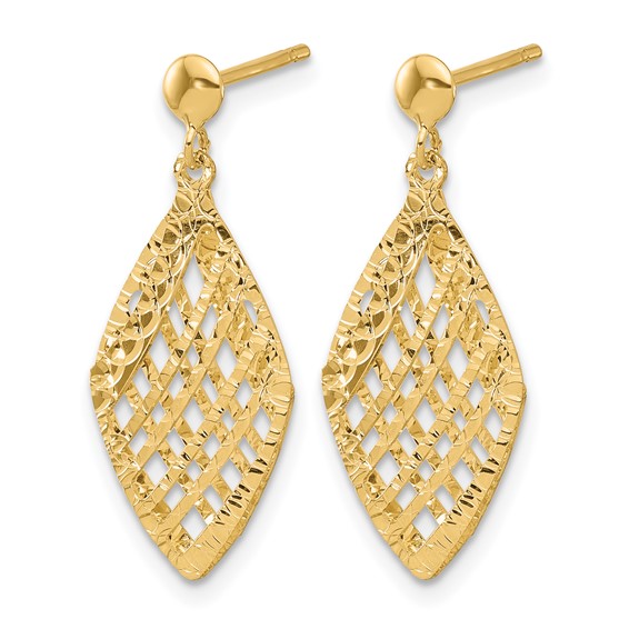 Leslie's 14k Polished D/C Post Dangle Earrings