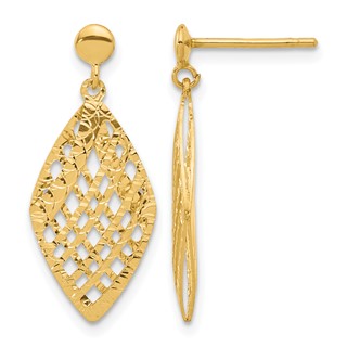 Leslie's 14k Polished D/C Post Dangle Earrings