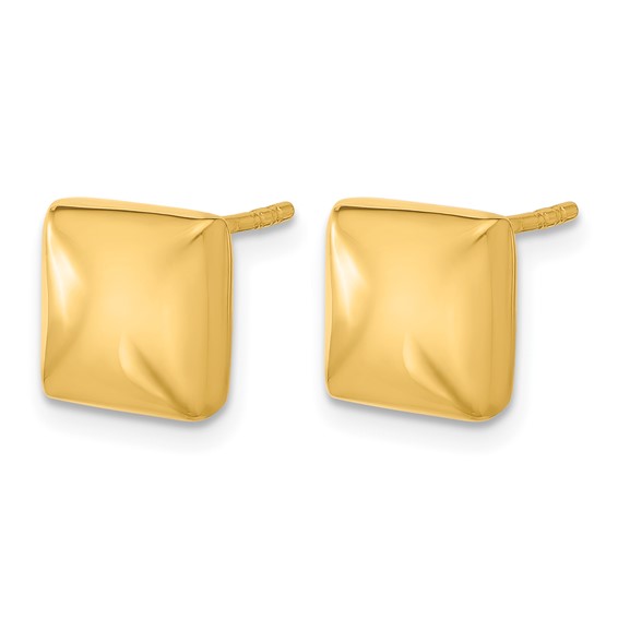 Leslie's 14K Polished Hollow Puffed Square Post Earrings
