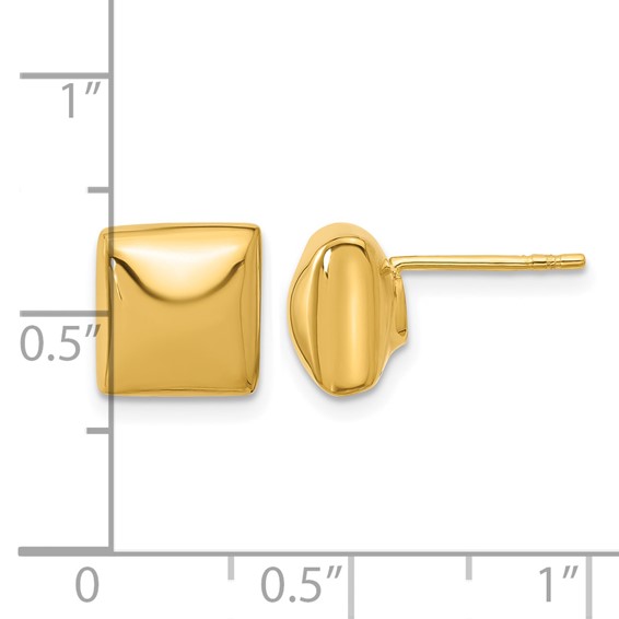 Leslie's 14K Polished Hollow Puffed Square Post Earrings