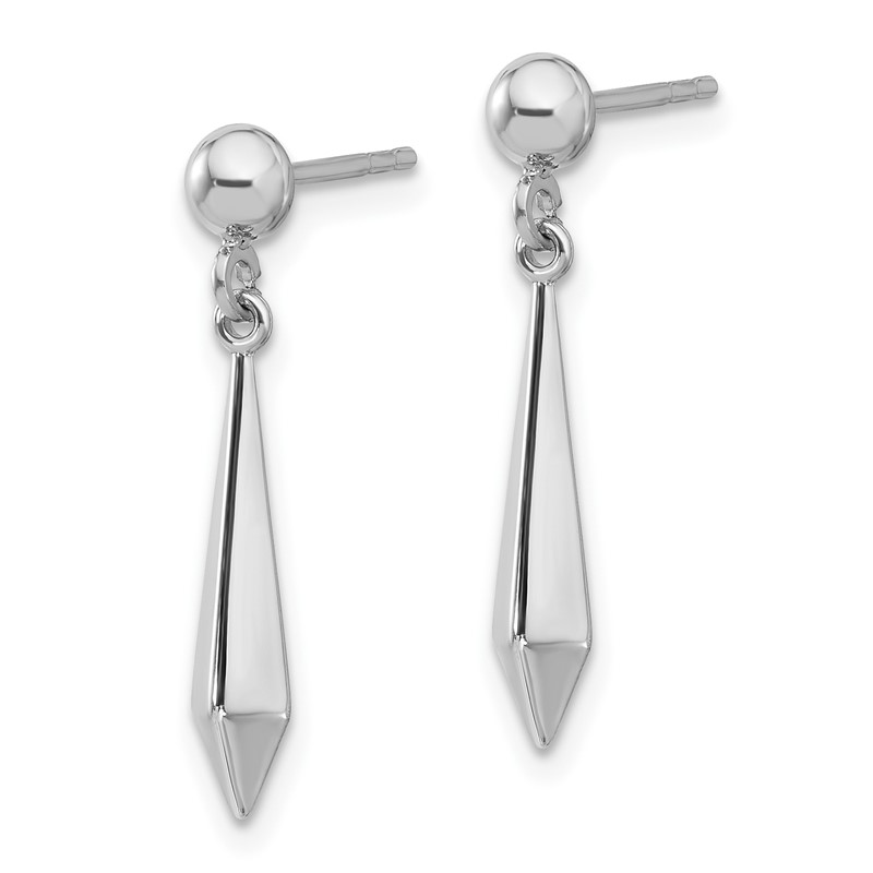 14K White Gold Polished Post Dangle Earrings