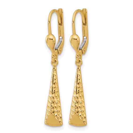Leslie's Gold Polished and Diamond-cut Dangle Earrings