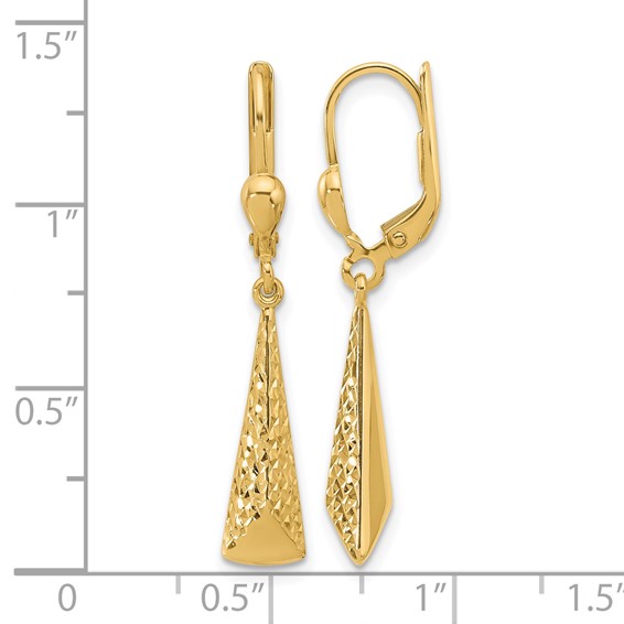 Leslie's Gold Polished and Diamond-cut Dangle Earrings