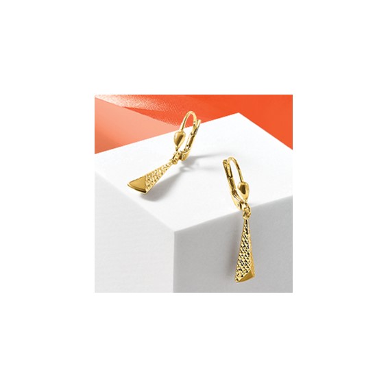 Leslie's Gold Polished and Diamond-cut Dangle Earrings