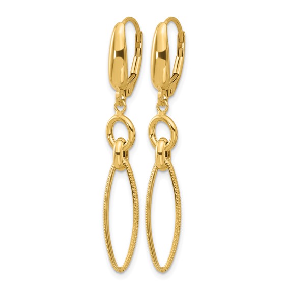 Leslie's 14K Polished and Diamond-cut Dangle Earrings