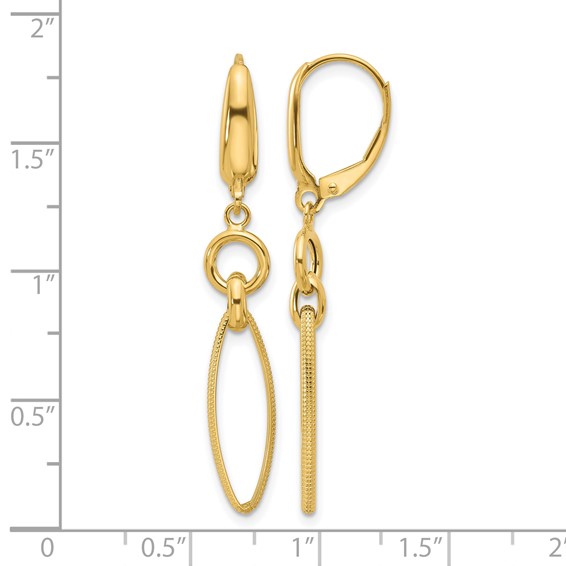 Leslie's 14K Polished and Diamond-cut Dangle Earrings