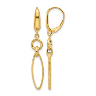 Leslie's 14K Polished and Diamond-cut Dangle Earrings