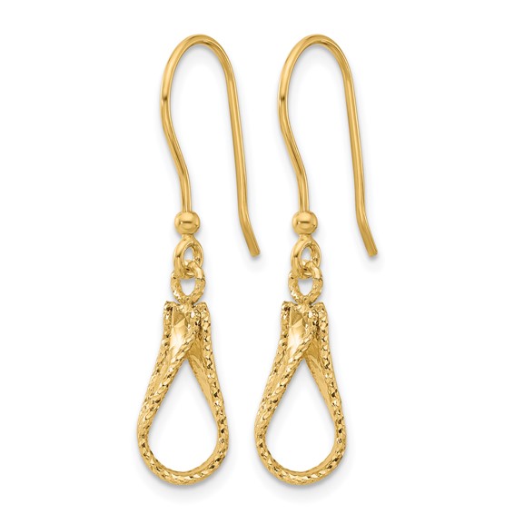 Leslie's 14K Polished and Diamond-cut Dangle Earrings